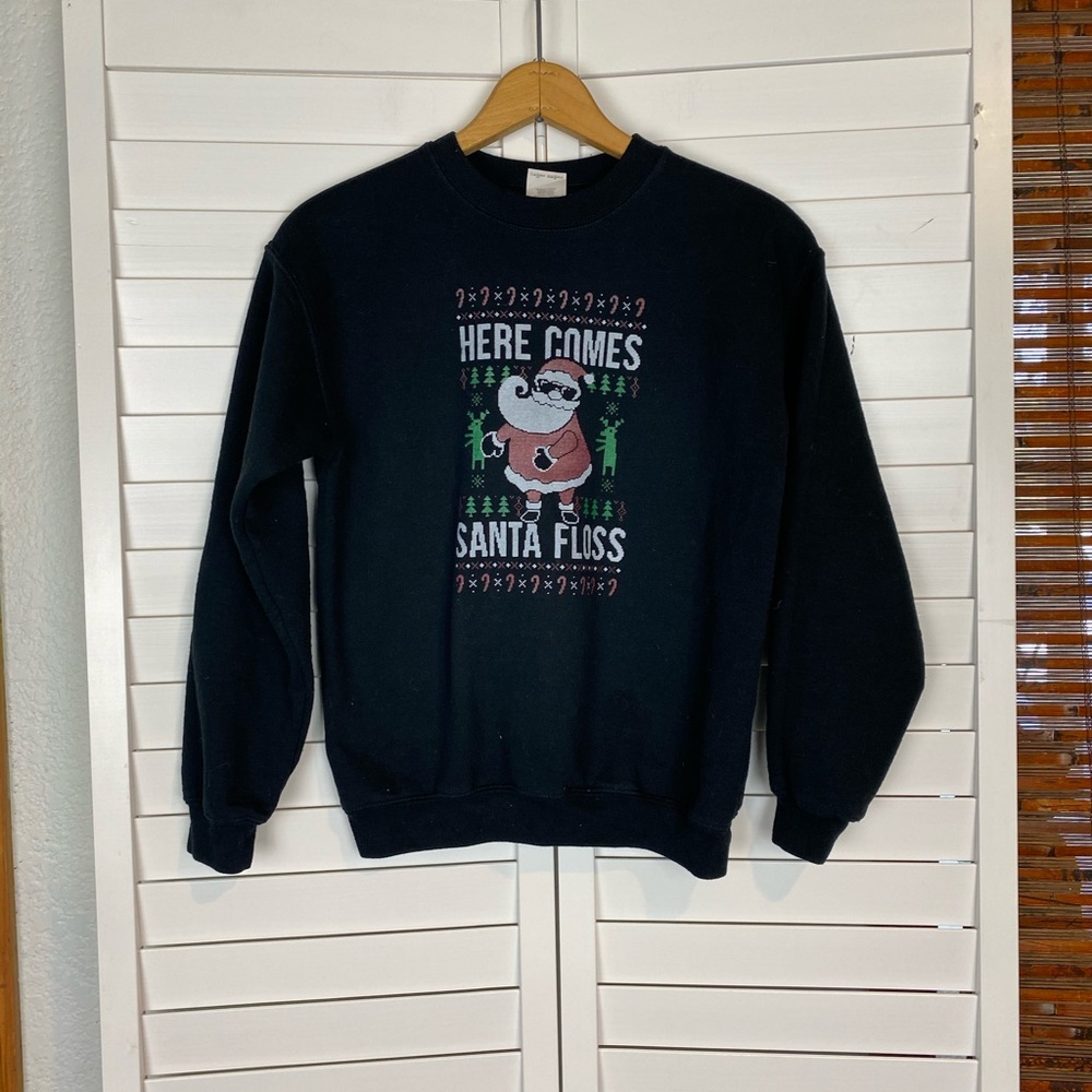 Santa floss sweater youth size large